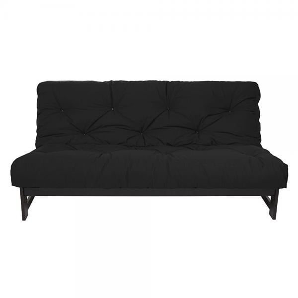 Full Black Cotton Gel Memory Foam Futon Mattress