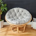 thumbnail image 1 of Sorra Home  Velvet Shimmer Indoor Textured Papasan Cushion (Cushion Only) 44 in x 44 in x 4 in - Sutherland Dove, 1 of 5