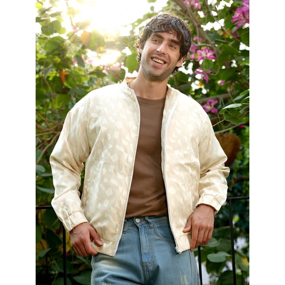Mozaic-Jacquard Bomber Jacket