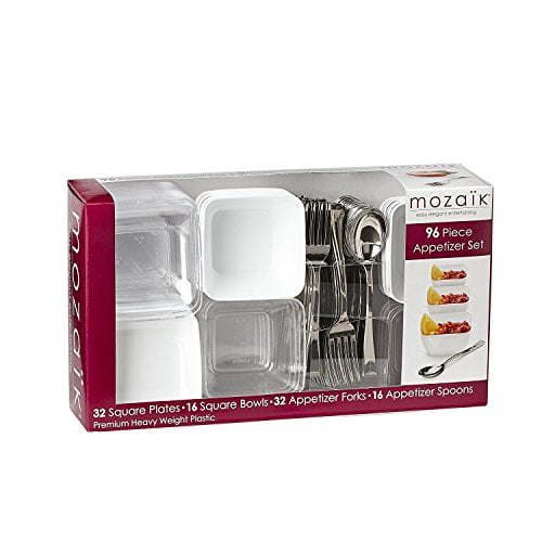 Mozaik 96-Piece Premium Plastic Tasting Set for Appetizers & Desserts