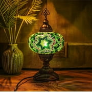 Mozaist Turkish Mosaic Table Lamp 13   Green Color with Bulb Included, Modern Decorative Table Lamp