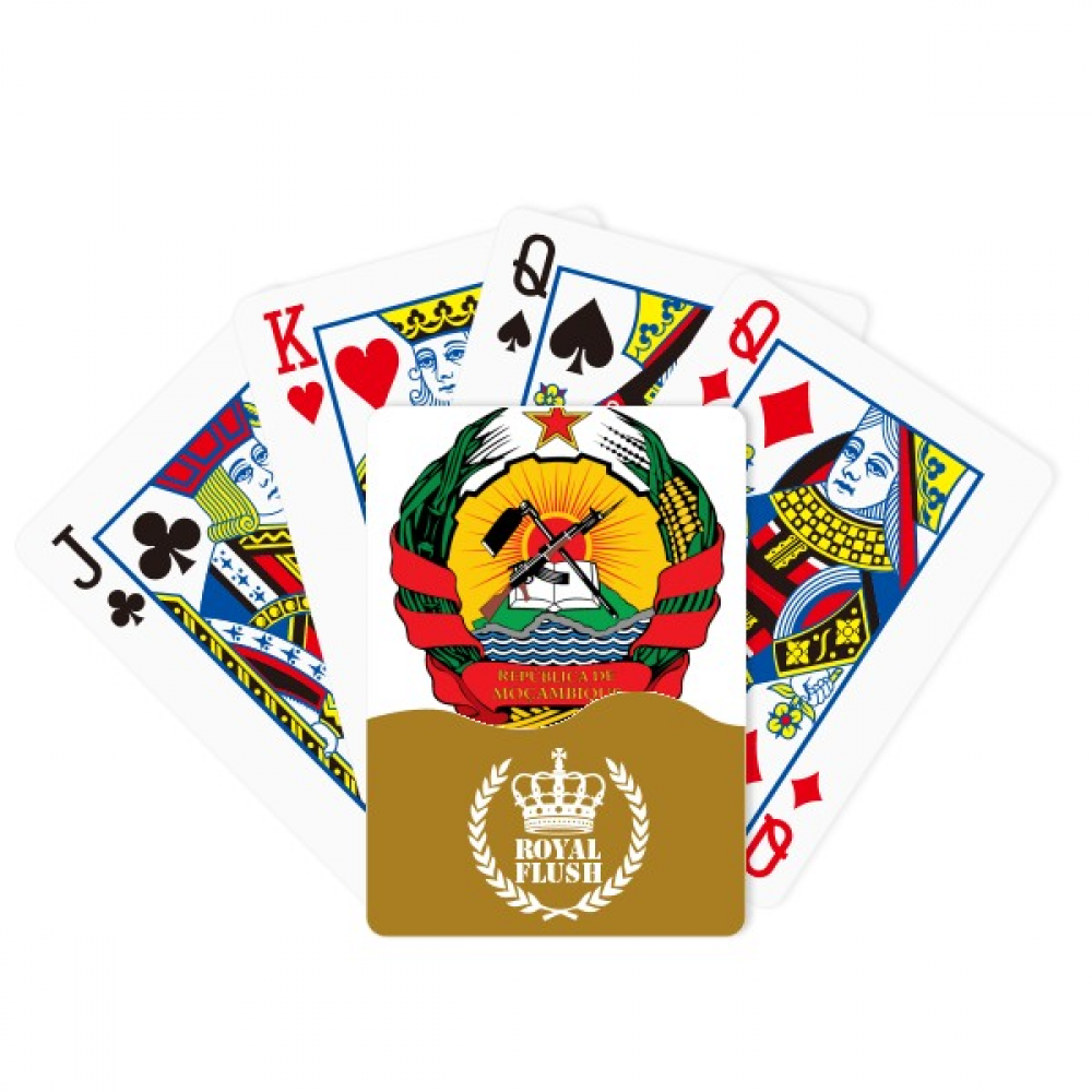Mozambique Africa National Emblem Royal Flush Poker Playing Card Game