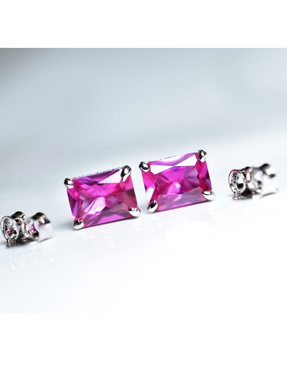 11.10 Ct Mozambique Natural Earring Pair CERTIFIED Emerald Pink Ruby Gift For Birthday