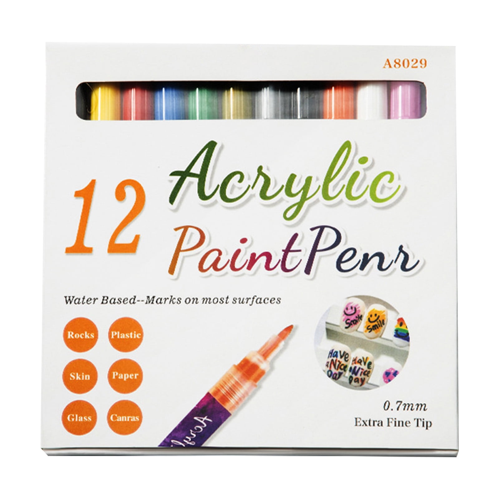 Mozhitti 12 Colors Pens Set 2026 Pens For Painting Nails Markers Doodle ...