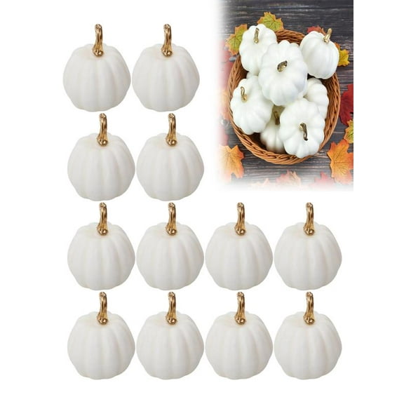 Mozhitti 12Pcs Pumpkins Mini Foam Pumpkins Faux Pumpkins For Holiday Thanksgiving Home Party Halloween Farmhouse Decorations