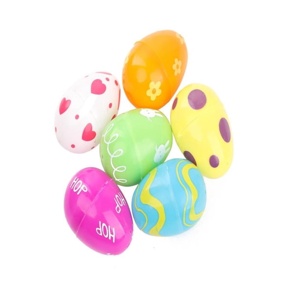 Mozhitti 12pc Pattern Assorted Supply Prints Eggs Easter Plastic Fillable Hunt Party Pack Education