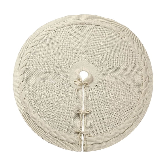 Mozhitti 24 Inch White Christmas Tree Skirt For 4 Ft Christmas Tree Knitted Tree Skirt Christmas Tree Decorations Luxury Knitted Thick Rustic Xmas Tree Skirt For Pencil Christmas Tree Decoration