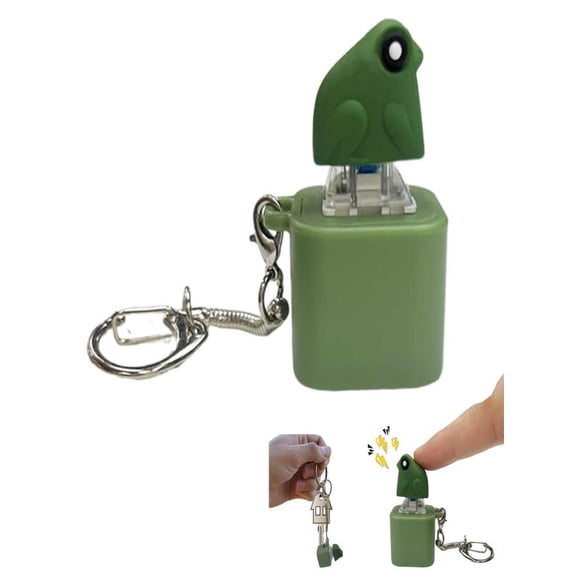 Mozhitti 70mAh Frog Croaking Toy Fun Rechargeable Keychain With Colorful Lights Adult Sound Single Button Keychain Stress Reliever For Anxiety & Sensory Fun