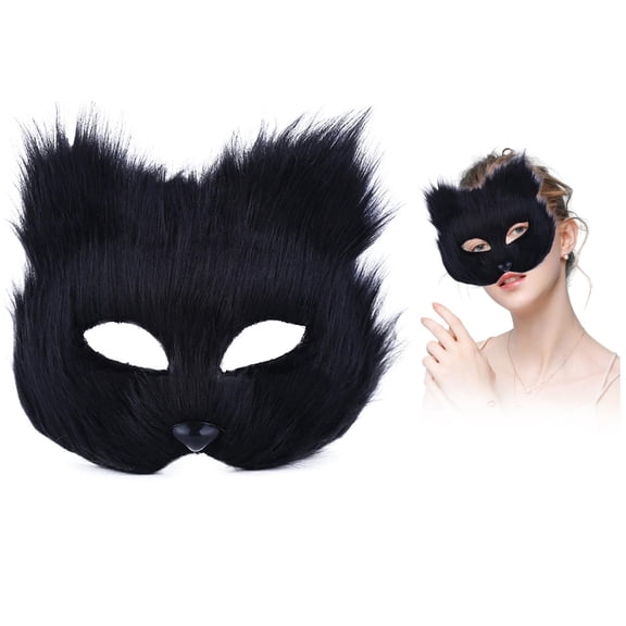 Mozhitti Adult Plush Face Guard Plush Face Guard Makeup Dance Men And Women Half Face Simulation Face Guard