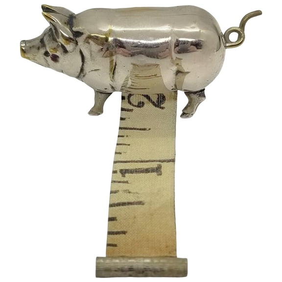 Mozhitti Antique Pig Mini Tape Measure Pig Mini Tape Measure Cute Tape's Measures For Sewing & Crafts Retractable Tapes Measures Gift
