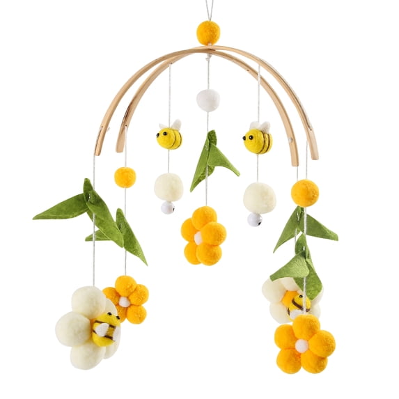 Mozhitti Baby Crib Mobile Hanging Crib Toys Boho Flowers & Baby Mobile For With Bell Soothe Toy
