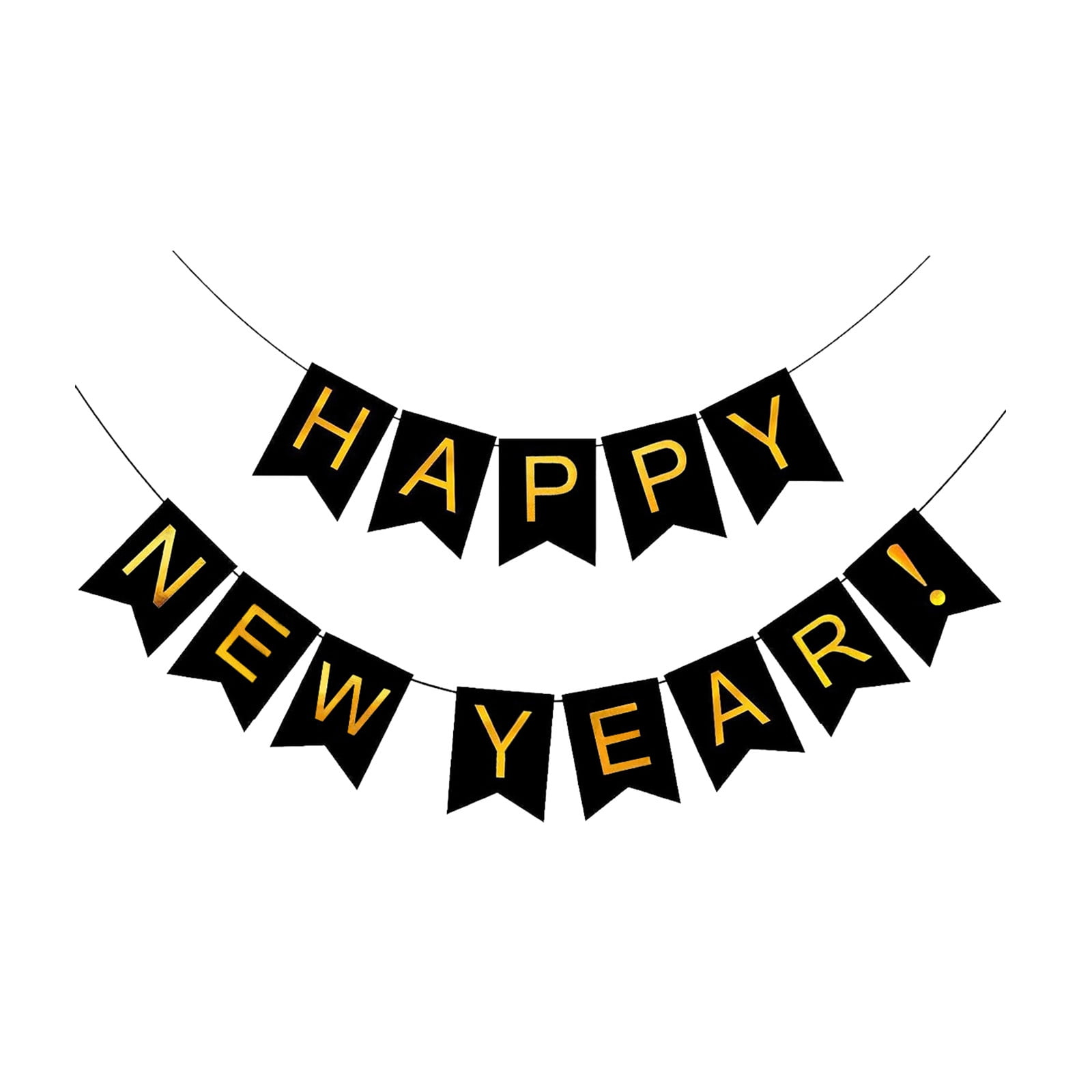 Mozhitti Black Happy New Year Banner 2024 New Years Banner New Year Eve ...