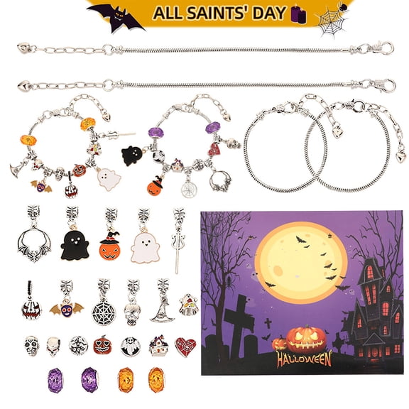 Mozhitti Countdown Calendar Craft 24 Days Halloween Countdown | 24 Days Craft Set For Girls Women Teenagers' Calendar For Jewelry Making