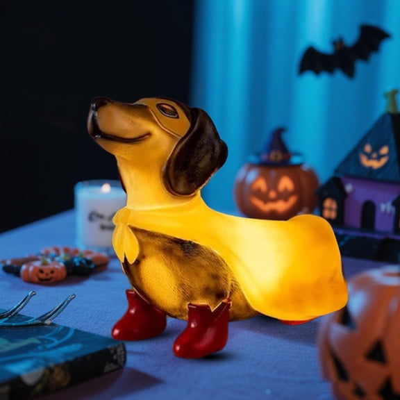 Mozhitti Halloween Decor 15cm Blow Lighted Statue Vintage Dog Decor Outdoor/Indoor Halloween Party Decoration For Yard Or Home