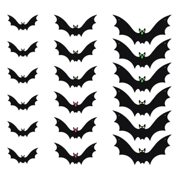 Mozhitti Halloween Decorations Outdoor Bats Outdoor Tree Halloween Decorations Hanging Halloween Decor Bats Halloween Decoration Yard Sign Scary Bats With Glowing Eyes Stakes And Line