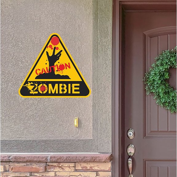 Mozhitti Halloween Luminous Warning Poster Wall Sticker Holiday Window Decoration Self Fluorescent Sticker
