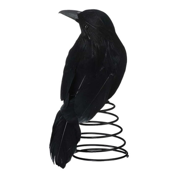 Mozhitti Halloween Tree Ornament Crow Mini Tree Top Hat Crow Ornament With Metal Spring Base Crow Statue Collection Ornament For Halloween Tree Party Decoration