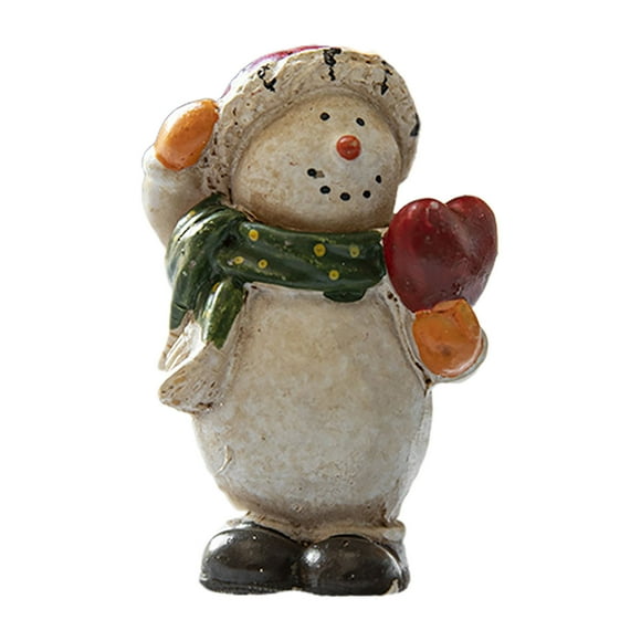 Mozhitti Home Christmas Snowman Decor, Snowman Figurines Resin for Christmas Table top Decorations Snowman for Indoor Decor Snowman Festive Fiber Optic for Decoration (A)