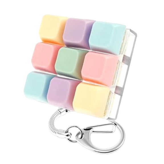 Mozhitti Keyboard Toy Keyboard Keychain 9 In 1 Keyboard Decompression Button Clicker Toys Stress Gifts (5 Colors Green Yellow White Blue)