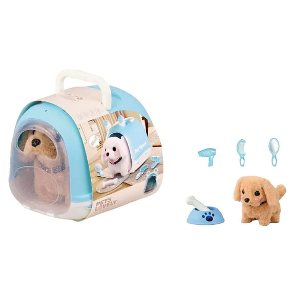 Mozhitti Pet Care Toy Set Small Plush White Dog Grooming Toys With Puppy Feeding Dog Education Toys Suitable For Young Children