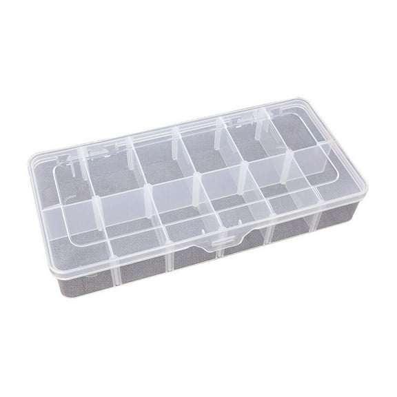 Mozhitti Organizer Box Clear Storage Beads Containers Large 12 Grids With Compartments Removable Dividers For Jewelry Tool Tackle Earring Craft Beads