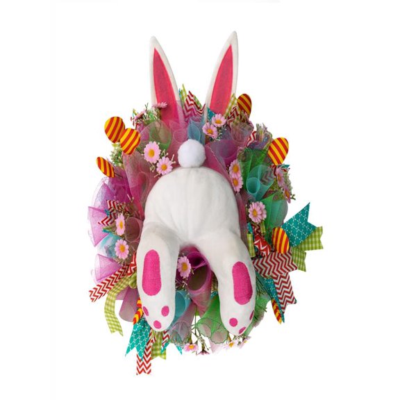 Mozhitti Rabbit Summer Wreath Artificial Green Flower Easter Leaves Fall Home Decor