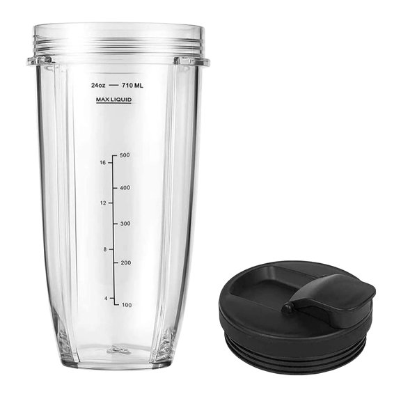 Mozhitti Replace 24 Oz Cup With Nozzle Cap Suitable For Nutri Auto IQ Mixer Series With BL450 BL454 / BL456 / BL480 / BL481