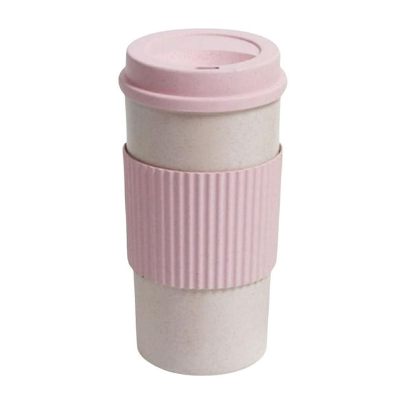 Mozhitti Reusable Coffee Cup With Lid Sustainable Wheat Fiber Dishwasher And Microwave Portable Eco Cup