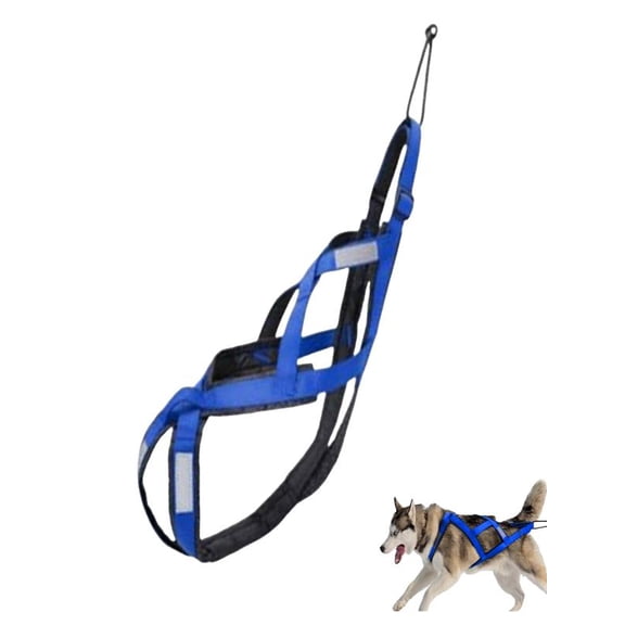 Mozhitti Sled Dog Harness Dog Sled Harness Pet Weight Pull Sledge Harness Mushing X Back Harness For Large Dogs Canicross Skijoring Scootering (Blue XL)