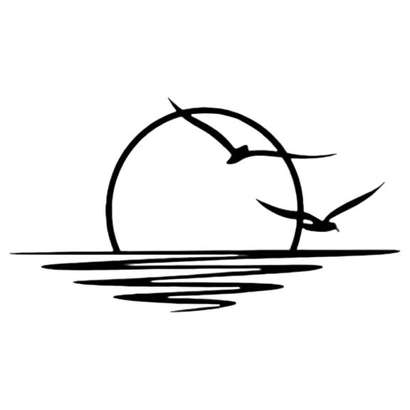 Mozhitti Sunrise Metal Wall Art Sun And Seagulls Wall Decor Metal Wall Decor Abstract Sunset Home Decor Line ArtSunrise Metal Wall Art Sun And Seagulls Wall Decor Metal Wal