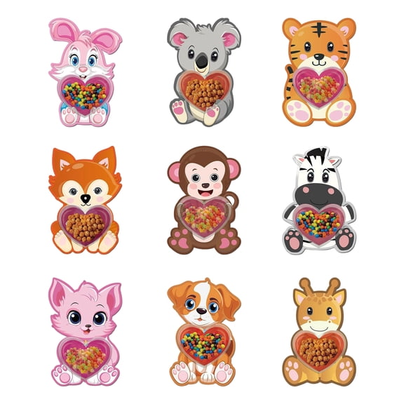 Mozhitti Valentines Day Cards For Kids School 18 Pack DIY Jar Greeting Cards With Design & Heart Shaker Pouches Valentine Gifts Exchange For Boys Girls Toddlers Classroom Party