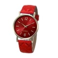 thumbnail image 1 of Mozhitti Women Men Unisex Platinum Watches Roman Leather Band Analog Quartz Wrist Watch - Red, 1 of 5