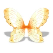 Mozlly Fairy Costume Butterfly Wings - Glitter Fairy Wings Costume Accessories for Dress Up, Pretend Play, Halloween Costumes, and Birthday Party Fairy Wings for Girls and Boys - 21 Inches - Orange