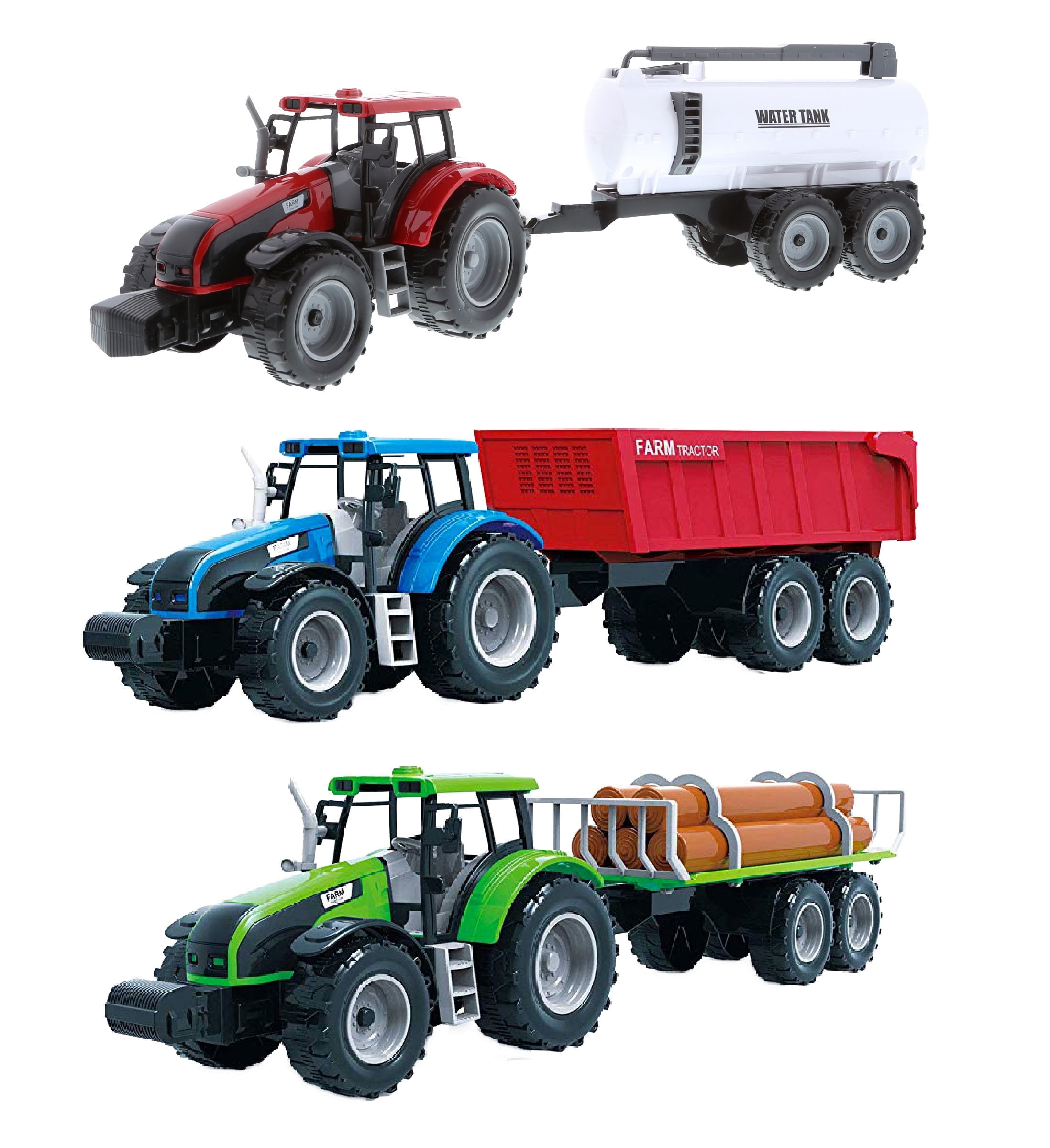 Mozlly Friction Powered Farm Tractor Trailer Toy Set New Zealand