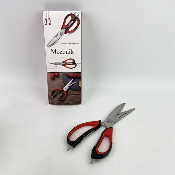 Mozquik Scissors for kitchen use,Kitchen Scissors All Purpose for Food, Kitchen Shears Come Apart Dishwasher Safe, Heavy Duty Stainless Steel (Red)