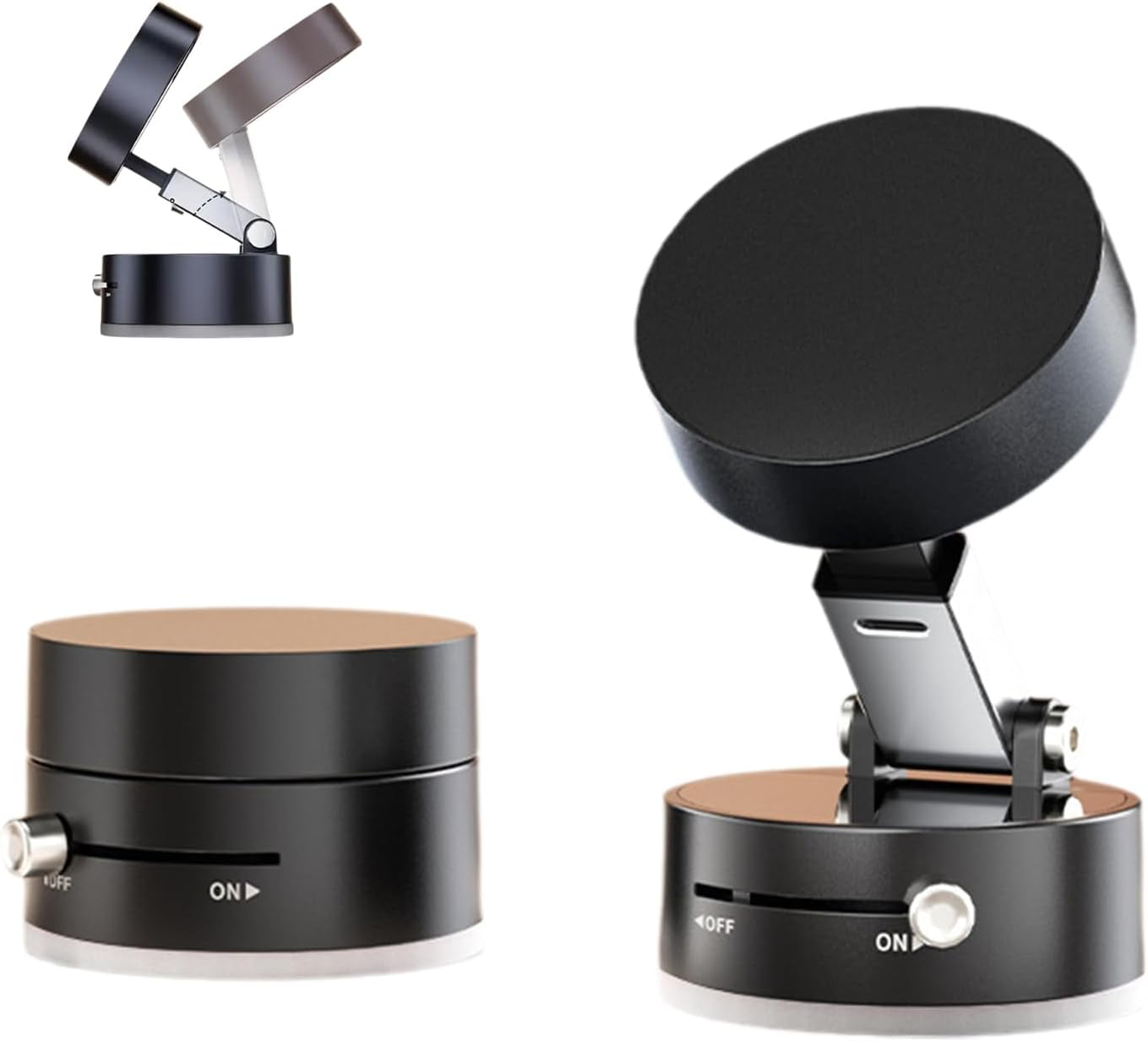 Support Magnétique Téléphone Voiture - Ventouse Forte, Rotation 360°, Compatible Toutes Surfaces Lisses (2 Pièces)
