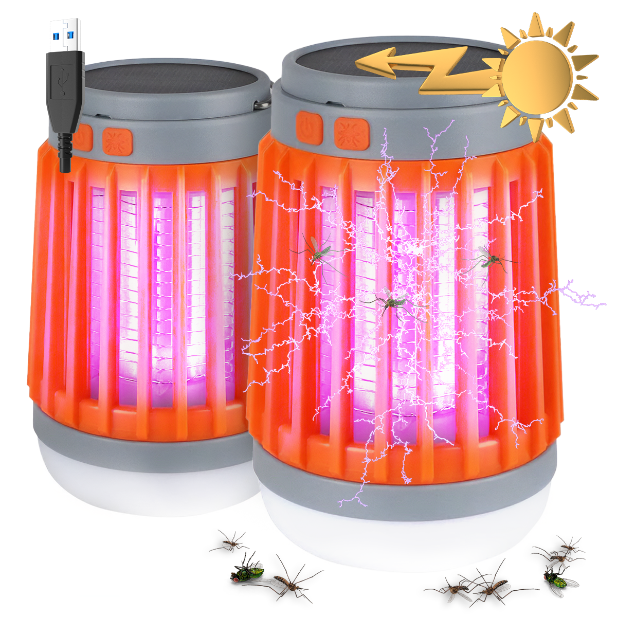 WCUCV Mosquito Repellent Outdoor Patio, 2 Pack Zapper, Electric Fly