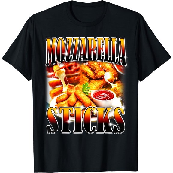 Mozzarella Cheese Sticks Bootleg Rap Cd Aesthetic Funny Meme T-Shirt , Vintage T-Shirt