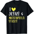 thumbnail image 1 of Mozzarella Sticks Cheese Lovers Food Jesus Funny Women Men T-Shirt, 1 of 4