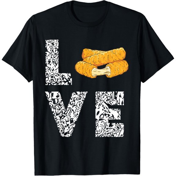 Mozzarella Sticks Leopard Love Cheese Sticks Bread Food T-Shirt