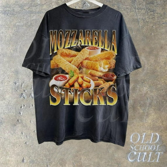 Mozzarella Sticks Vintage Graphic T-shirts, Funny Mozzarella Tshirt, Retro Food Lover Funny Gag Tshirt, Weird Shirts, 90s Graphic Trendy Tee
