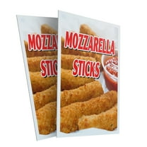 Mozzerella Sticks (2-PACK) 24" x 36" Plastic Signs | Sign Insert 4mm Corrugated Plastic Signs Storefront Window Poster