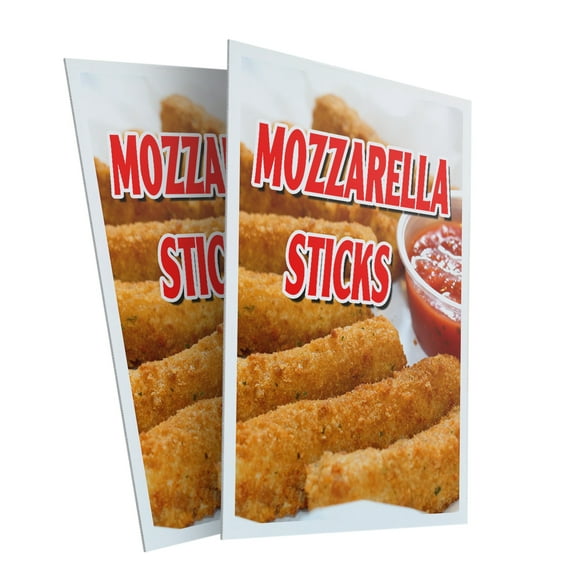 Mozzerella Sticks (2-PACK) 24" x 36" Plastic Signs | Sign Insert 4mm Corrugated Plastic Signs Storefront Window Poster