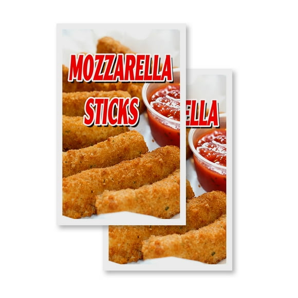 Mozzerella Sticks (2-PACK) 24" x 36" Vinyl Decals | Sign Insert Peel & Stick Decals Stickers Window Signs