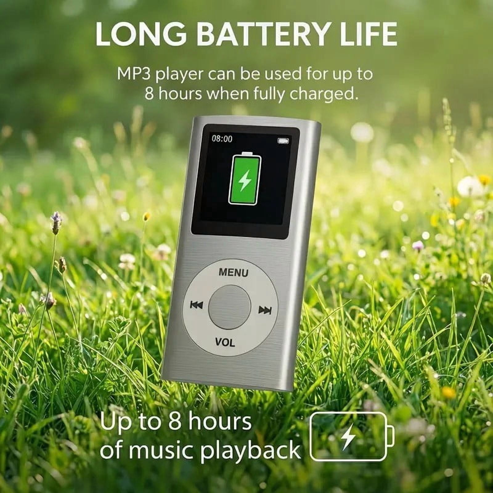Mp3 Player, 1.8 Inch Hd Portable Media Music Video Player with Expandable Storage, 3.6 X 1.7 Inch Size for Travel Commute Outdoor Use