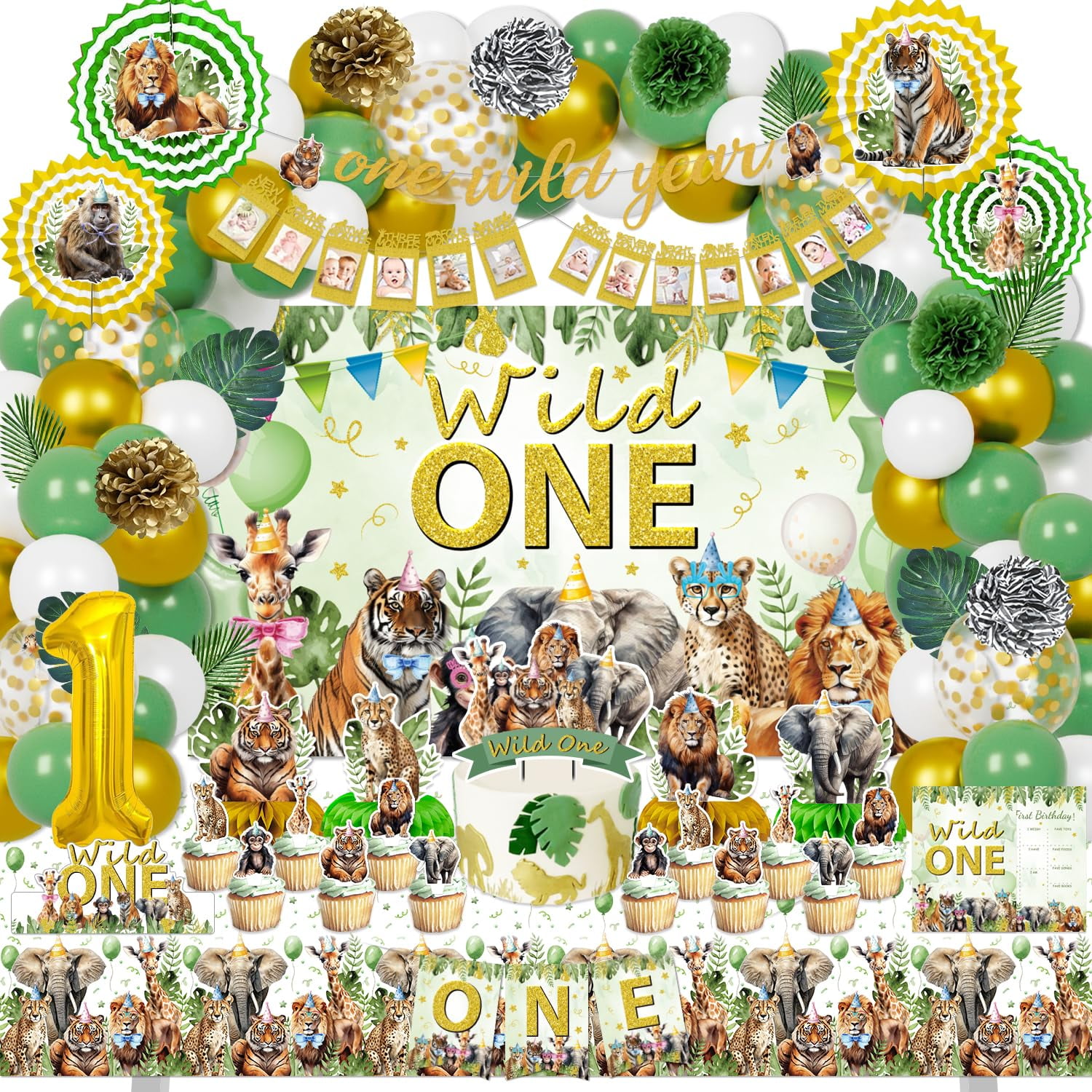 Music Themed 1st Birthday Party Decorations - 38Pc Set With Banner, Balloons & Cake Toppers