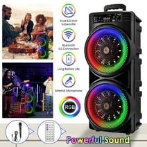Mpow 8 Inch Wireless Portable FM Bluetooth Speaker Subwoofer Heavy Bass Sound System RGB Large Aperture Speaker for Party Bar