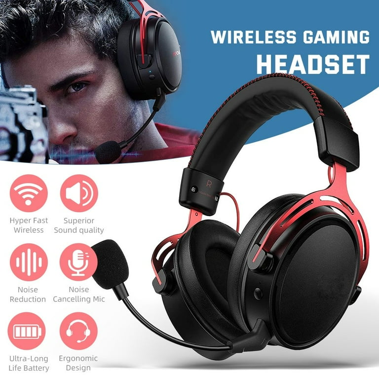 Mpow 2.4G Wireless Wired Gaming Headset for PS5 PS4 PC Xbox One 3.5 mm Jack Wired Gaming Headphone with Noise Canceling Mic and Soft Memory Earpads Walmart