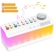 Mpow Alarm Clock, Rechargeable Digital Clock for Bedroom, White Noise Machine Clock with 8 Mixable Nature Sounds, 11 Night Lights, Brightness Control, Sleep Timer & Breathing Exercises