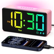 Mpow Alarm Clocks, RGB Digital Clock with Night Light, Desk Clock for Bedside, Power-Off Memory & Alarm, Dual Alarm, 5 Level Brightness +Off, 12/24H, 9min Snooz